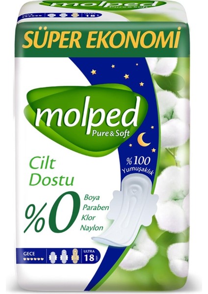 Pure & Soft Süper Eko Gece 18'li Günlük Ped