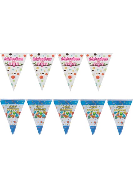 Iyiki Doğdun Flama Şrit Ipli 10 Adet 25 x 17 cm Doğum Günü Süsü