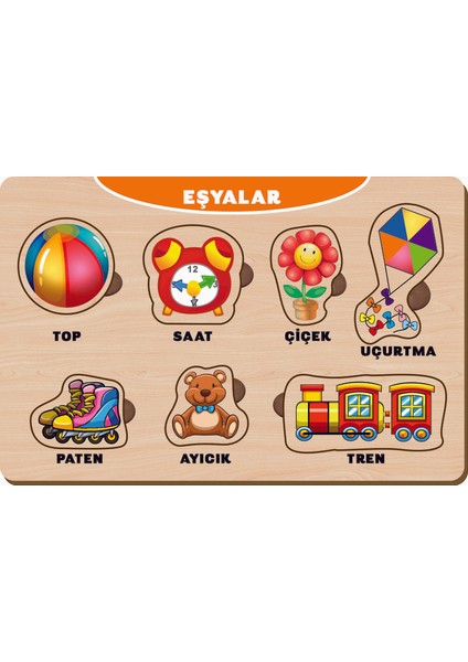 Ahşap Bul Tak Eğitici 2 Adet Yapboz Puzzle Seti