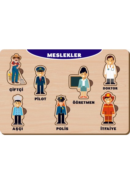 Ahşap Bul Tak Eğitici 2 Adet Yapboz Puzzle Seti