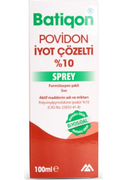 Batikon Povidon Iyot Çözelti 100 ml Spreyli