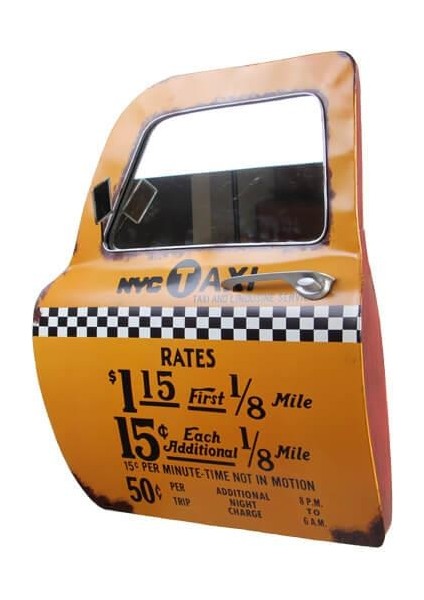 Dekoratif Newyork Taxi Temalı Sarı Araba Kapısı Ayna fiyatları