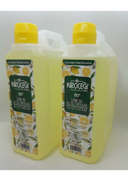 Limon Kolonyas 80 Derece 1 lt Bidon 2'li Set