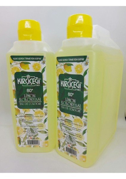 Limon Kolonyas 80 Derece 1 lt Bidon 2'li Set