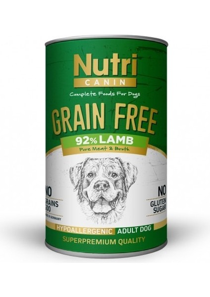 Kuzulu Tahılsız Yetişkin Köpek Konservesi - 400 G (6 Adet)