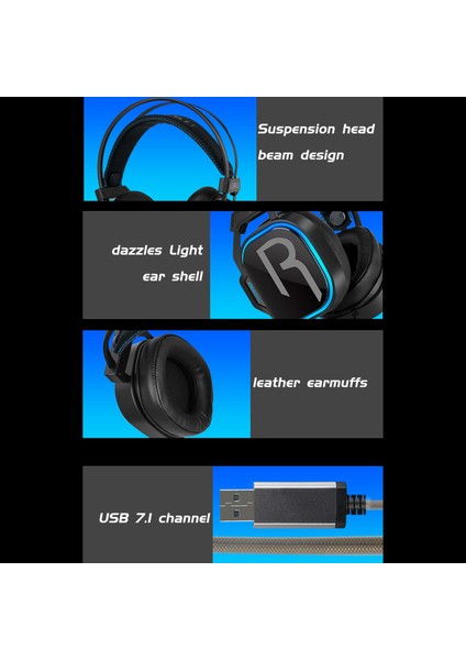 Basround Gamer Black Için Kulak Oyun Kulaklığı Kulaklık (Yurt Dışından) indirimleri