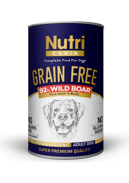 Yaban Domuzlu Tahılsız Köpek Konservesi - 400 G (6 Adet)
