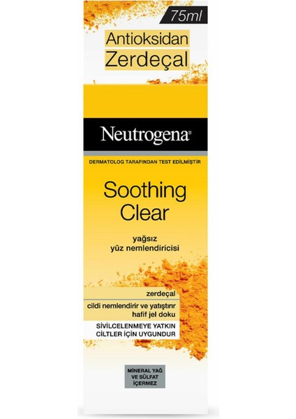  Neutrogena Soothing Yağsız Yüz Nemlendiricisi 75 ml  Yüz Kremi