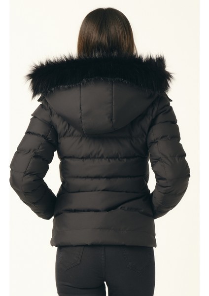 Kadın Mont Çıkabilir Kapüşonlu Kürk Astarlı Şişme Beste modelleri