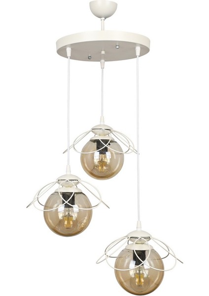 Alaca 3'lü Avize Beyaz Bal Cam fiyatları