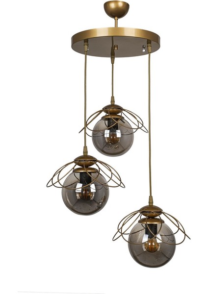 Alaca 3'lü Avize Eskitme Füme Cam fiyatları