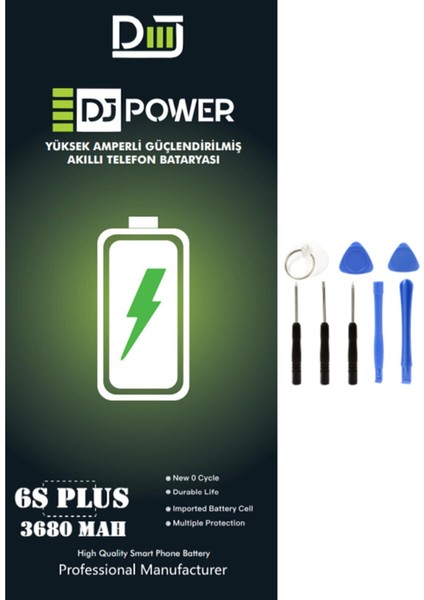 Apple iPhone 6s Plus Uyumlu Yüksek Amperli Batarya 3680 Mah + Tamir Seti