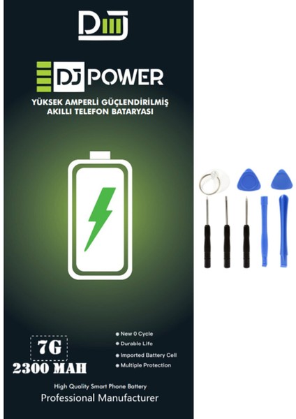 Apple iPhone 7 Uyumlu Yüksek Amperli Batarya 2300 Mah + Tamir Seti