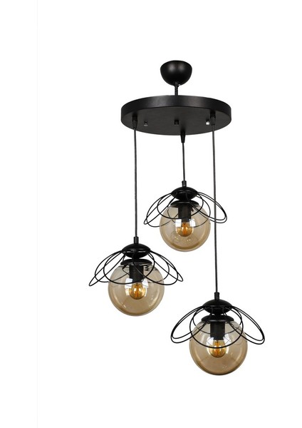 Alaca 3'lü Avize Siyah Bal Cam fiyatları