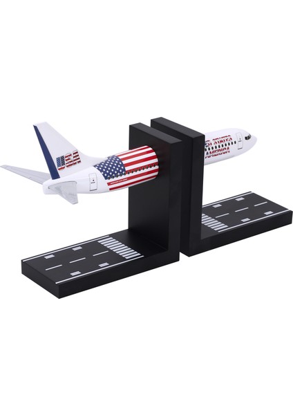 Boeing 737-800 1/100 Ölçekli USA Temalı Maket Uçak Kitap Tutucu