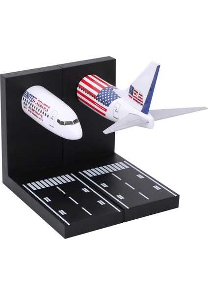 Boeing 737-800 1/100 Ölçekli USA Temalı Maket Uçak Kitap Tutucu