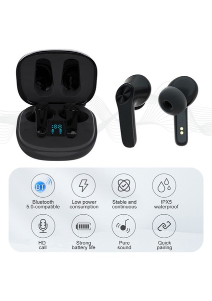 XT18 Tws Dijital Ekran Bluetooth 5.0 Derin Bas Kulaklık Siyah (Yurt Dışından) modelleri