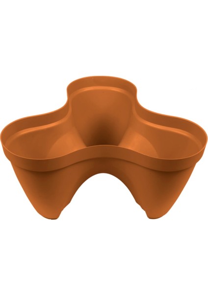 3lü Karizma Saksı Kahverengi