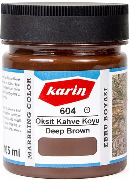 Geleneksel Ebru Boyası 105 ml N:604 Oksit Koyu Kahve