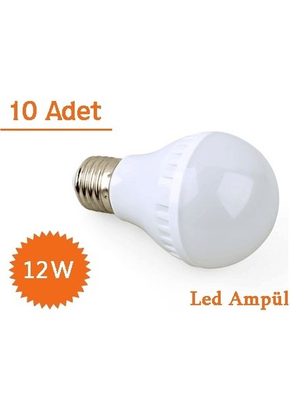 12W Enerji Tasarruflu LED Ampul ( 10 Adet )