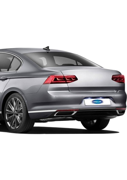 VW Passat B8.5 Krom Arka Tampon Çıtası 3 Parça 2019 ve Sonrası