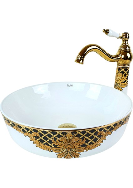 White Gold Kleopatra Çanak Lavabo
