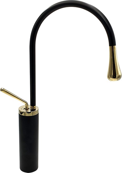 Minimal Black Gold Çanak Lavabo Armatürü