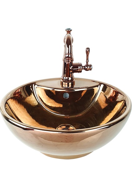 Bowl Gold Tezgah Üstü Çanak Lavabo