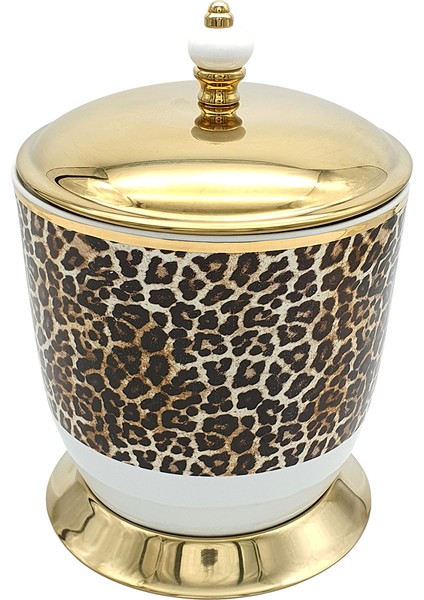 Leopar Pvd Gold Çöp Kovası