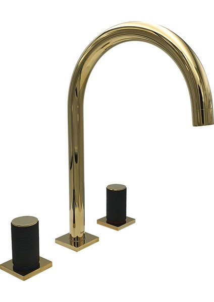 Elagate Gold Üç Delikli Lavabo Armatürü