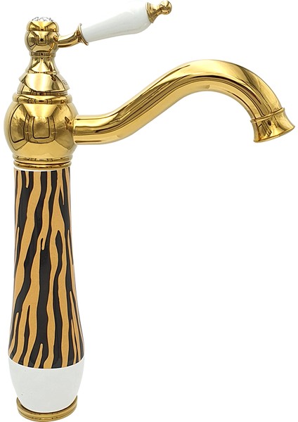 Tiger Gold Zebra Tezgah Üstü Çanak Lavabo Armatürü