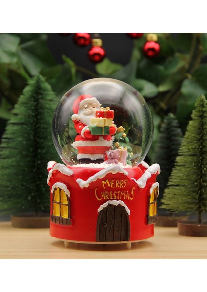 Yılbaşı Kar Küresi Noel Işıklı ve Müzikli Christmas Noel Baba Hediye Paketli modelleri