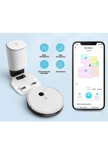 Vac Station Akıllı Çöp Istasyonlu Robot Vacuum & Mop Süpürge