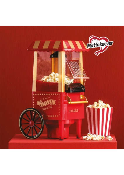 Mutfaksever Kırmızı Mısır Patlatma Popcorn Makinesi