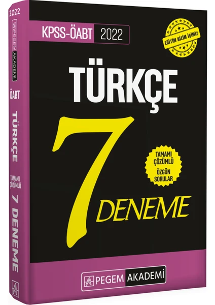 Pegem Akademi Yayıncılık 2022 ÖABT Türkçe Öğretmenliği Tamamı Çözümlü 7 Deneme