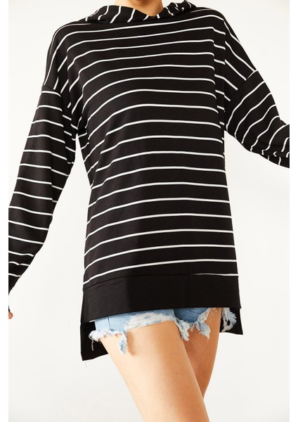 Siyah & Beyaz Çizgili Sweatshirt 2KXK8-45615-02 fiyatları