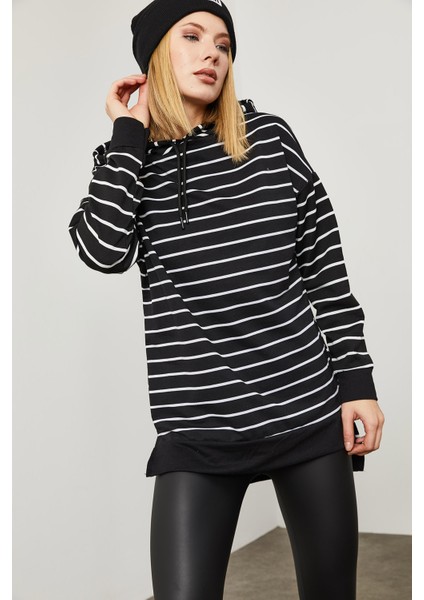 Siyah & Beyaz Çizgili Sweatshirt 2KXK8-45615-02 indirimleri