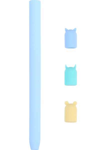 4 In 1 Stylus Kalem Karikatür Hayvan Silikon Koruyucu Kılıf Elma Kalem 2 (Mavi) (Yurt Dışından)