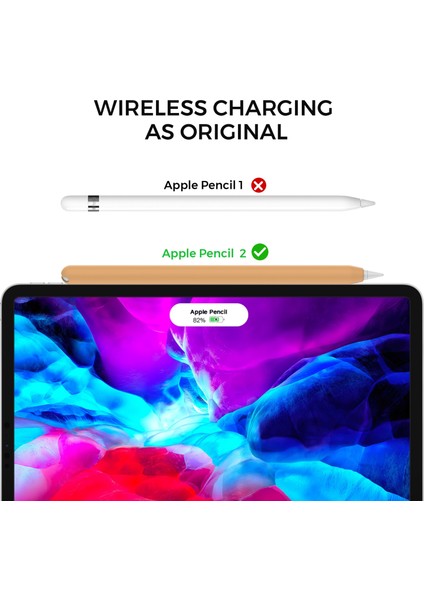 2 Adet / Takım Stoyobe Silikon Koruyucu Kılıf Kapak Apple Kalem 2 (Siyah + Turuncu) (Yurt Dışından) modelleri