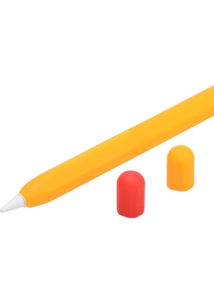 Apple Kalem 2 Için 2 Adet Stylus Silikon Kapak (Sunshine Orange) (Yurt Dışından)