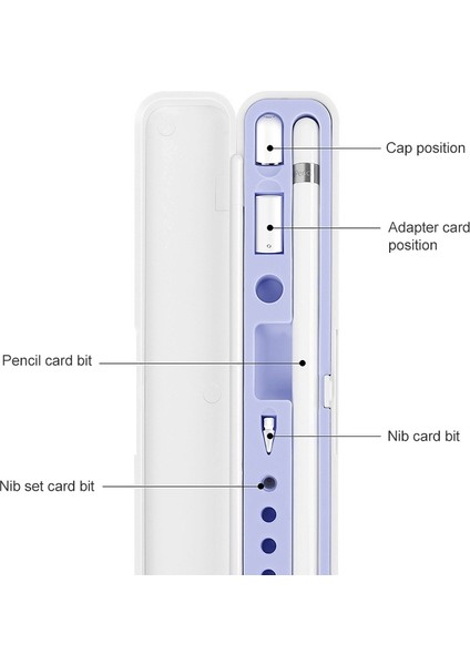 Apple Kalem Için 2 Adet Silikon Stylus Saklama Kutusu 1/2 (Karanfil Mor) (Yurt Dışından)