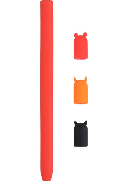 4 In 1 Stylus Kalem Karikatür Hayvan Silikon Koruyucu Kılıf Elma Kalem 1 (Kırmızı) (Yurt Dışından)