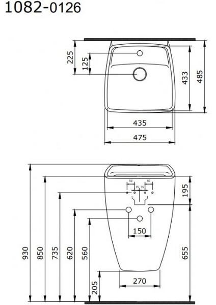 Bocchi Firenze Asma Monoblok Lavabo Kırmızı 1082-019-0126