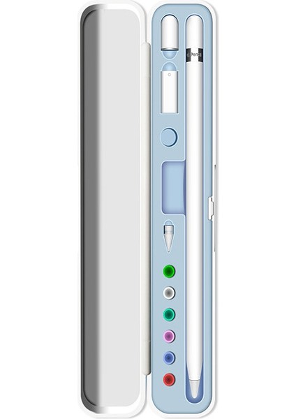 Apple Kalem 1/2 Için 2 Adet Silikon Stylus Saklama Kutusu (Sky Blue) (Yurt Dışından)