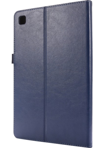 Samsung Galaxy Tab A7 Için Tutucu ve Kart Yuvalı Deri Çanta--Koyu Mavi (Yurt Dışından) modelleri