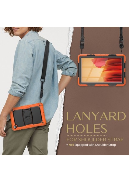 Darbeye Dayanıklı Silikon + Omuz Askısı ve Samsung Galaxy Tab A7 2020 T500 Için Braket ile Pc Kılıfı - Gül Kırmızı (Yurt Dışından) indirimleri