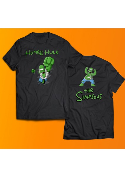 Hulk Simpsons Baskılı %100 Pamuk Oversize T-Shirt Büyük Beden Tişört