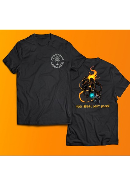 Lotr Yüzüklerin Efendisi Gandalf Balrog Baskılı %100 Pamuk Oversize T-Shirt