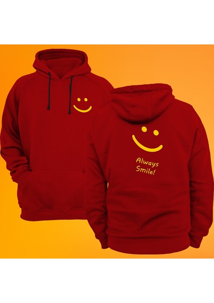 Always Smile Baskılı 3 Ipl. Şardonlu %100 Pamuk, Içi Polar, Çok Kalın Sweatshirt