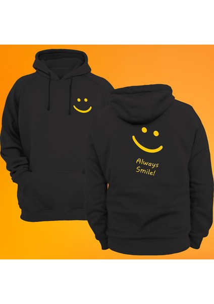 Always Smile Baskılı 3 Ipl. Şardonlu %100 Pamuk, Içi Polar, Çok Kalın Sweatshirt